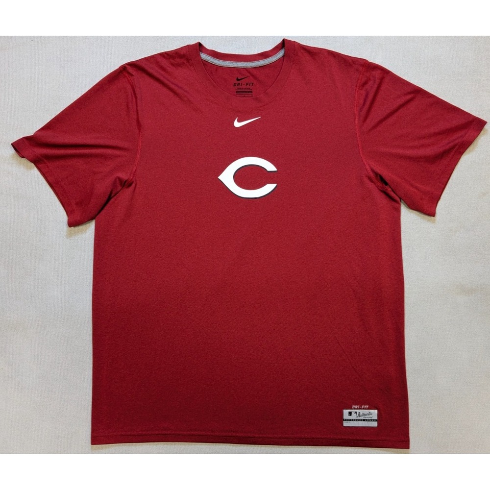 Cincinnatti Reds Shirt Mens Large Nike Dri-Fit Training Performance MLB Swoosh
